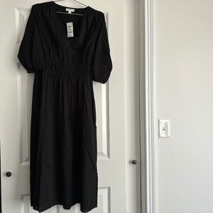 ON 34th BLACK MIDI DRESS LINED WITH 3/4 SLEEVES - SIZE SMALL - NWT